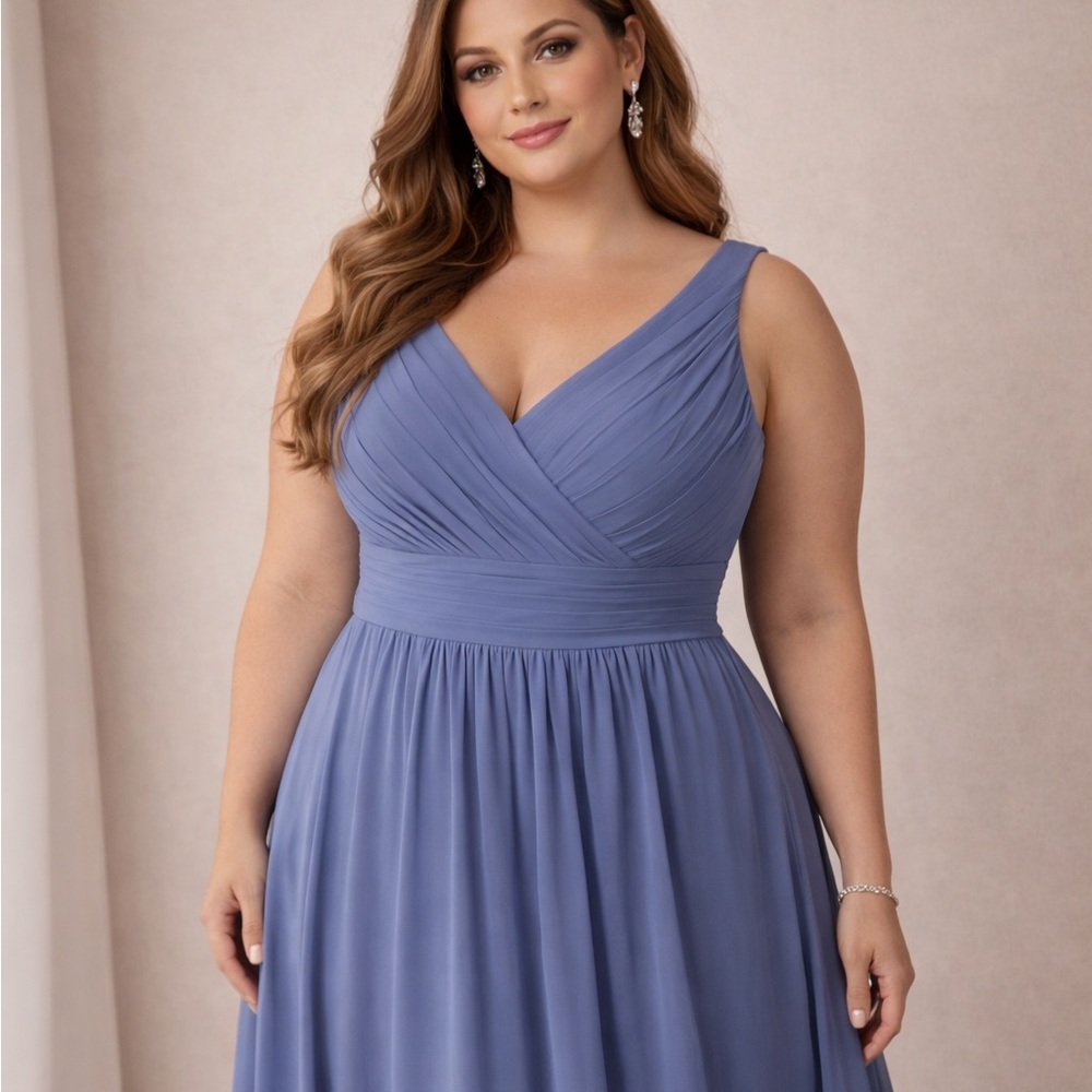 Azazie twilight Blue Maxi Dress. Perfect for weddings or Formal event.